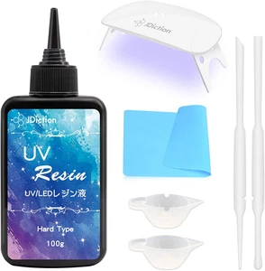 Jdiction UV Resin Kit with Light, Super Crystal Clear Hard Resin Glue Sunligh... - Picture 1 of 12
