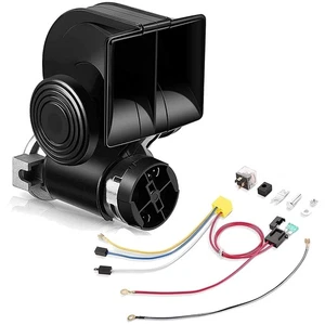 Kompressor Lufthorn 118dB Schwarz 12V LKW Boot Auto - Bild 1 von 12