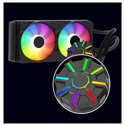 V240 Liquid CPU Cooler 240mm RGB&PWM Pump&Fan 250W TDP AIO Water Cooler NEW - Image 1 of 4