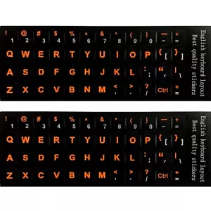 2PCS English keyboard stickers Waterproof Replacement Computer Laptop Keyboard - Picture 1 of 7