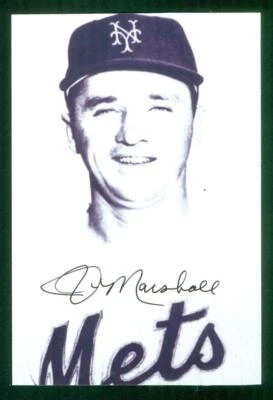 #0785, 4" x 6" Photo Card, Signed-Autographed, Jim Marshall, New York Mets - Image 1 of 2