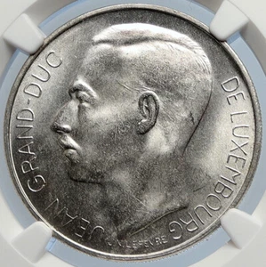 1964 LUXEMBOURG Duchess Charlotte John the Blind Silver 100 Fr Coin NGC i105791 - Picture 1 of 5