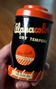 Vintage Weber-Costello Alphacolor Dry Tempera tin - White (never opened?), ex. - Picture 1 of 5