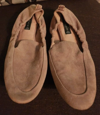 Steven Steve Madden 腮红粉色麂皮绒女式 Darsha 乐福鞋平底鞋 - 9.5 米 — 第 1/3 张图片