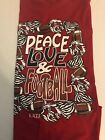 B. Jaxx Red Crew Neck Short Sleeve T Shirt "Peace, Love & Football" Xl New