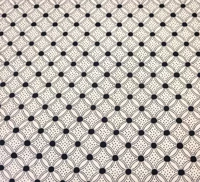 20" Flair P&B Textiles White Dark Navy Blue Geometric Print - Image 1 of 3