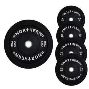 Parachoques Olympic Plates Negro Gimnasio Fitness Barbell 5kg 10kg 15kg 20kg 25kg Reino Unido - Imagen 1 de 11