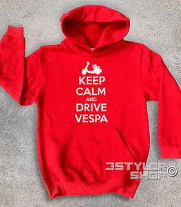 Child Sweatshirt KEEP CALM AND DRIVE VESPA Mods Style Who Target Carry On - Picture 1 of 3