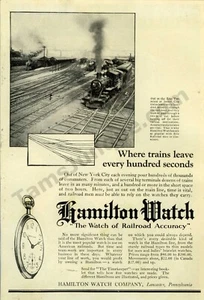 1920 Hamilton Watch Company Rail anuncio impreso preciso ¡Más de 100 años! (3200) - Imagen 1 de 1