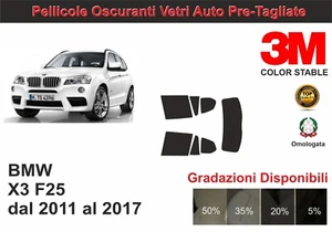 pellicola oscurante vetri bmw X3 F25 dal 2011 al 2017 kit post - Imagen 1 de 1