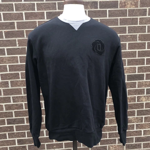 Adidas Derrick Rose D Rose Black Logo On Black Crewneck Sweatshirt Men’s Large Cover