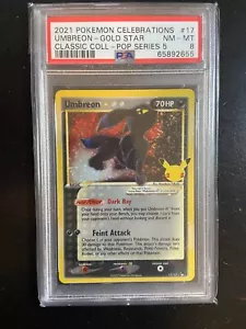 2021 POKEMON CELEBRATIONS UMBREON GOLD STAR PSA 8 NM-MINT #17 O - Picture 1 of 1