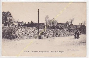 CPA 80190 Nesle Place Republic Ruines De Church Cartoon Edit Vieville Bréger - Bild 1 von 2