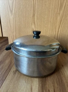 Vintage Copper Bottom Revere Ware Pot  With Lid 5 Quarts - Picture 1 of 9