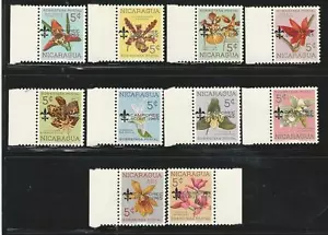 Nicaragua: 1965; Scott 834-852 orchids with overprint camporee scout, MNH EBNI05 - Picture 1 of 2