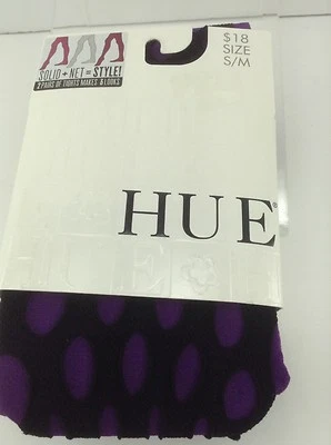 2 pares de medias para mujer marca HUE en capas PÚRPURA NETO - S/M - Precio de venta sugerido por el fabricante $18  Foto 1 de 2