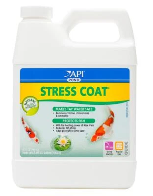 Pond Care Stress Coat Removes Chlorine / Protects Fish 32oz treats 3200 gal - Image 1 of 4