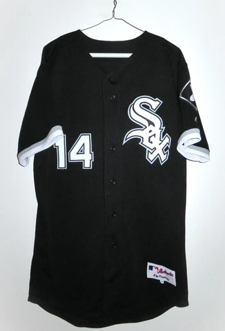 Majestic Authentic Chicago White Sox Paul Konerko Black Double Knit Jersey 44 L Cover