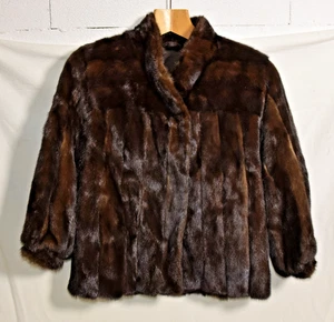 edle NERZPELZJACKE dunkelbraun 70cm echter Pelz Pelzmantel Winterjacke Damen - Bild 1 von 8