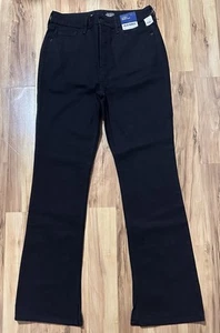 Old Navy Extra High Rise Kicker Boot-Cut Black Button Fly Jeans Women’s Sz 8 NWT - Picture 1 of 6