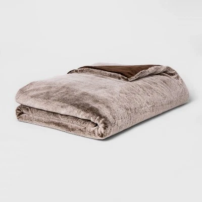 Threshold Weighted Faux Fur Throw Blanket 15 lbs OEKO-TEX Certified - Image 1 of 4