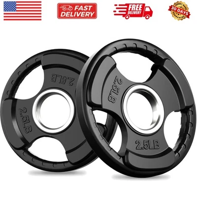 Placas de agarre de goma olímpicas para barra, placas de peso de 2 pulgadas para levantamiento de pesas... Foto 1 de 4