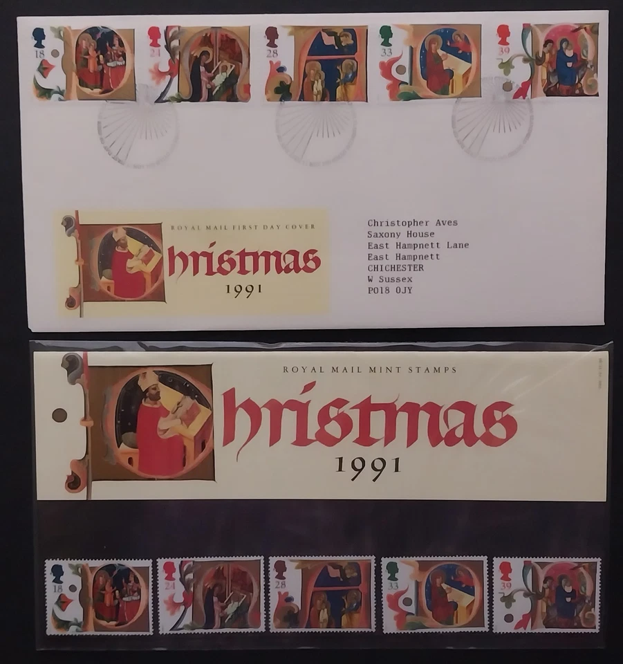 G Britain MNH Stamps Presentation Pack + FDC - 1991 Christmas Lot#476 - Image 1 of 1