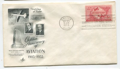 1953 Wright Brothers 50th Anniversary Airmail FDC – ArtCraft, Dayton OH - Image 1 of 2
