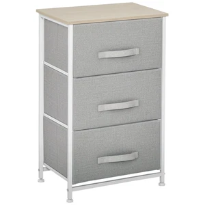 HOMCOM 3-Tier Storage Dresser Tower with Adjustable Feet Steel Frame Home - Picture 1 of 11