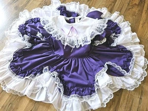 Vintage 98 Lid'l Dolly's Purple & White Dress Toddler Girls Size 4 - Picture 1 of 10