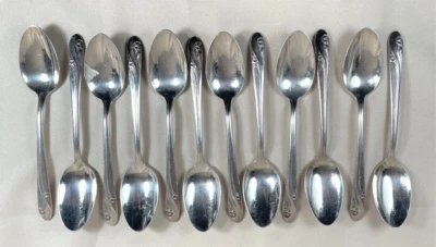 Juego de 12 cucharaditas románticas Holmes & Edwards IS 1952 con incrustaciones Foto 1 de 4