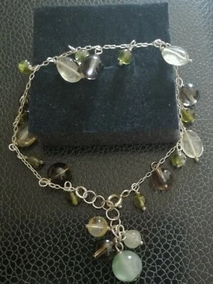 Bracciale da donna in argento  925 con perline colorate degli anni 70 - Immagine 1 di 4