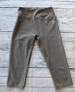 Gymshark Seamless Leggings Womens S Gray Capri Midrise 18” Inseam Stretch Gym - Picture 1 of 7