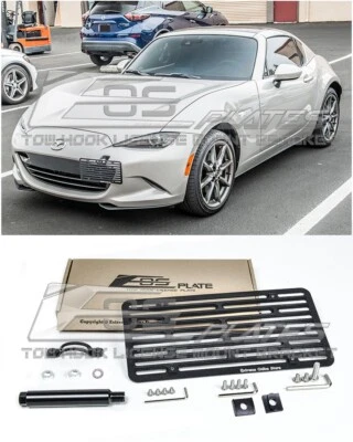 Placa EOS para 16-up Mazda MX-5 Miata ND TAMAÑO COMPLETO gancho de remolque delantero soporte de licencia Foto 1 de 4