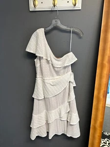 Gianni Bini Kleid Damen Gr. Large One Shoulder Rüschen Lagenlook Western Cottagecore - Bild 1 von 6