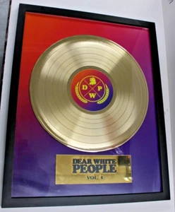 DWP Dear White People Vol. 4 Gold LP Record Musical Black Memorabilia Rare Piece - Picture 1 of 4