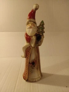 Alte Welt Weihnachtsmann Keramikfigur 8" hoch glasierter Biskus - Bild 1 von 7