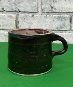 Handgefertigte braune glasierte signierte Keramikbecher 12 Unzen Steinzeug Kaffeetasse - Bild 1 von 10