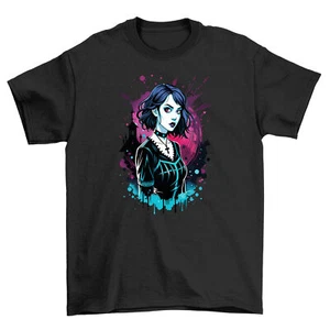 Gothic_76 Woman's Funny Gothic T-shirt, Unleash Your Inner Darkness with Style! - Picture 1 of 46