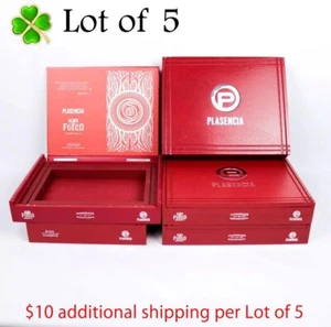 Lote de 5 cajas de cigarros de madera vacías Plasencia Robusto Candente 10" x 8" x 1,75" - Imagen 1 de 11