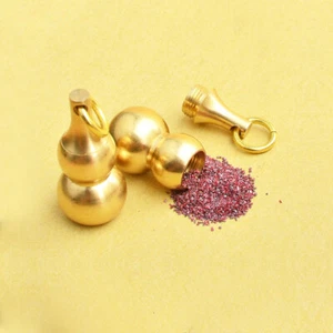 Brass gourd waterproof pill box bottle case Pendant keychain necklace - Picture 1 of 12