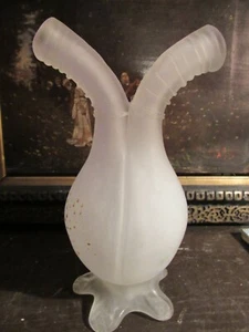 ANTIQUE ENAMELED BLOWN GLASS DOUBLE CHAMBERED BOTTLE/DECANTER - Picture 1 of 6