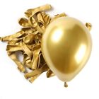 100 StCk Gold Metallisch Chrom Latex Ballons, 5  Runde Heliumballons f4651