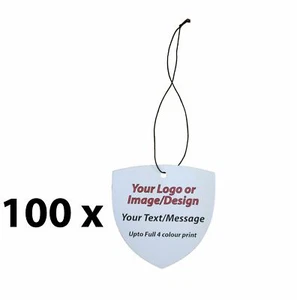 100 x Shield Custom Hang / Swing / Gift Tags - Picture 1 of 6