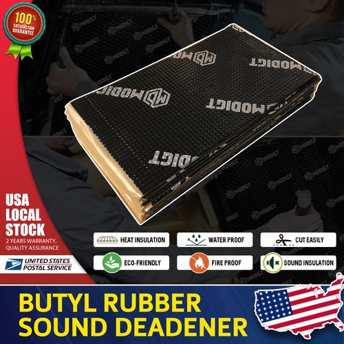 80 Mil Sound Deadening Mat Sky High Car Audio 80 Mil Sound Deadener - License Plate Anti-Rattle Damping Kit Self Adhesive Sound Deadener