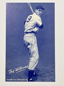 TED WILLIAMS 1980 HOF Baseball Exhibit Card BOSTON RED SOX (Blue Tint)