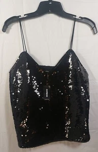 Top de espagueti para mujer Express Sequence talla XS negro. - Imagen 1 de 4