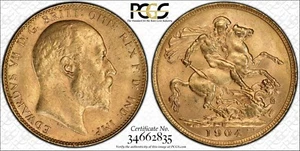 1904P Sovereign in PCGS MS62 - Picture 1 of 3