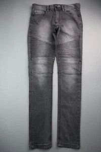 Men's Cotton On Jeans Skinny Straight Black Stretch Moto Size 30x32 Zipper Fly  - Picture 1 of 7