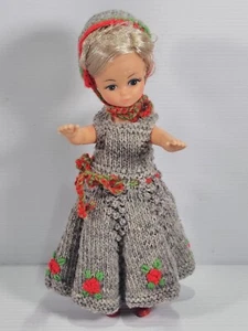 Vintage Doll Made in Hong Kong with Knitted Clothes Blonde Hair - Picture 1 of 12